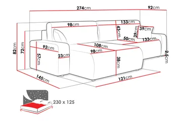 Barile Bäddsoffa med Divan 3-sits i Plysch - Brun - Möbler - Soffa - Bäddsoffa