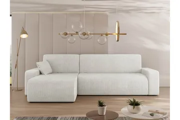 Barile Bäddsoffa med Divan 3-sits i Plysch - Vit - Möbler - Soffa - Bäddsoffa