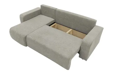 Barile Bäddsoffa med Divan 3-sits i Plysch - Grå - Möbler - Soffa - Bäddsoffa