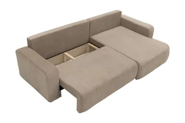 Barile Bäddsoffa med Divan 3-sits i Plysch - Brun - Möbler - Soffa - Bäddsoffa