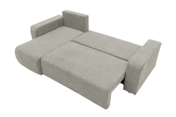 Barile Bäddsoffa med Divan 3-sits i Plysch - Grå - Möbler - Soffa - Bäddsoffa