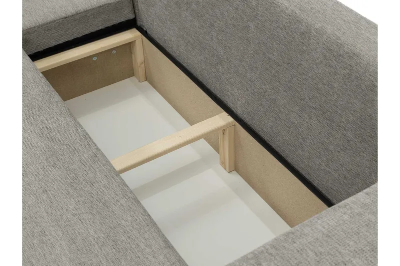 Barile Bäddsoffa med Divan 3-sits i Plysch - Grå - Möbler - Soffa - Bäddsoffa