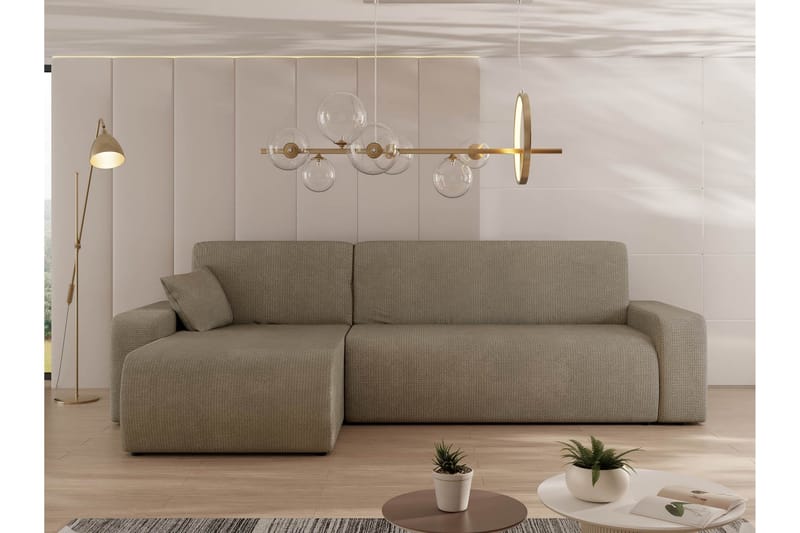 Barile Bäddsoffa med Divan 3-sits i Plysch - Brun - Möbler - Soffa - Bäddsoffa