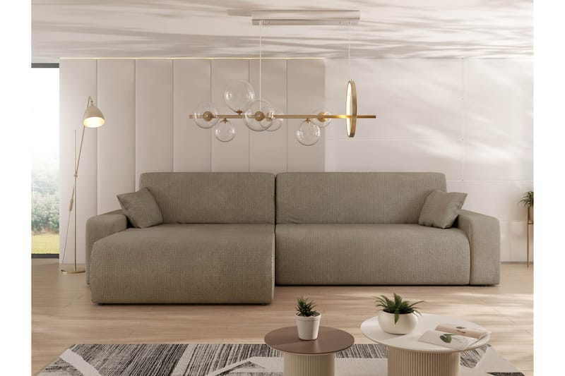 Barile Bäddsoffa med Divan 3-sits i Plysch - Brun - Möbler - Soffa - Bäddsoffa