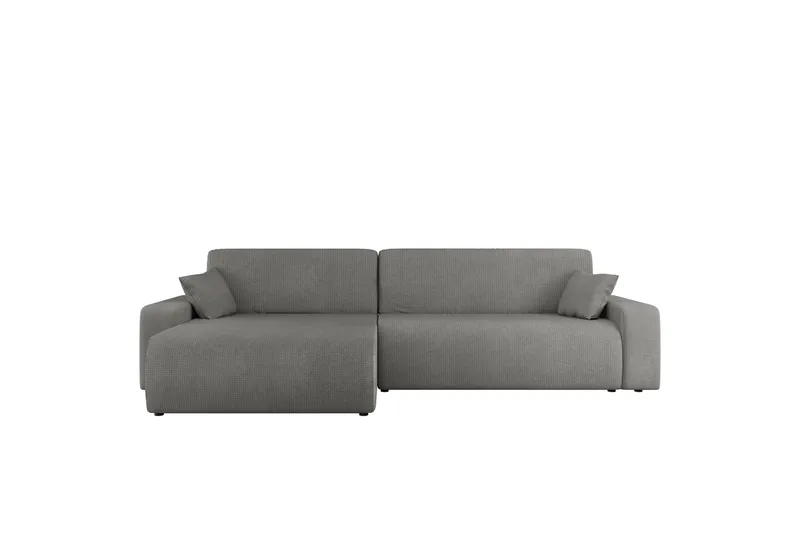 Barile Bäddsoffa med Divan 3-sits i Plysch - Grå - Möbler - Soffa - Bäddsoffa