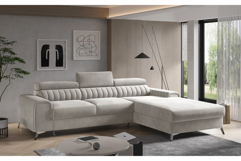 Bassfield Divanbäddsoffa Höger - Beige - Möbler - Soffa - Bäddsoffa