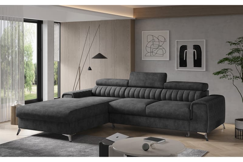 Bassfield Divanbäddsoffa Vänster - Grå - Möbler - Soffa - Bäddsoffa