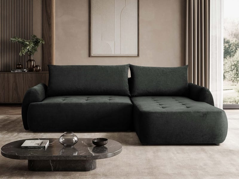 Bastos 3-sits Bäddsoffa med Divan Högervänd - Mörkgrå - Möbler - Soffa - Bäddsoffa