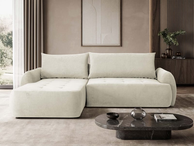 Bastos 3-sits Bäddsoffa med Divan Vänstervänd - Ljusbeige - Möbler - Soffa - Bäddsoffa