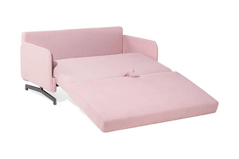 Belfast 2-sits Framåtbäddad Rektangulär Bäddsoffa 140x197 cm i Tyg - Rosa - Möbler - Soffa - Bäddsoffa