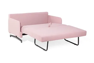 Belfast 2-sits Framåtbäddad Rektangulär Bäddsoffa 140x197 cm i Tyg - Rosa - Möbler - Soffa - Bäddsoffa