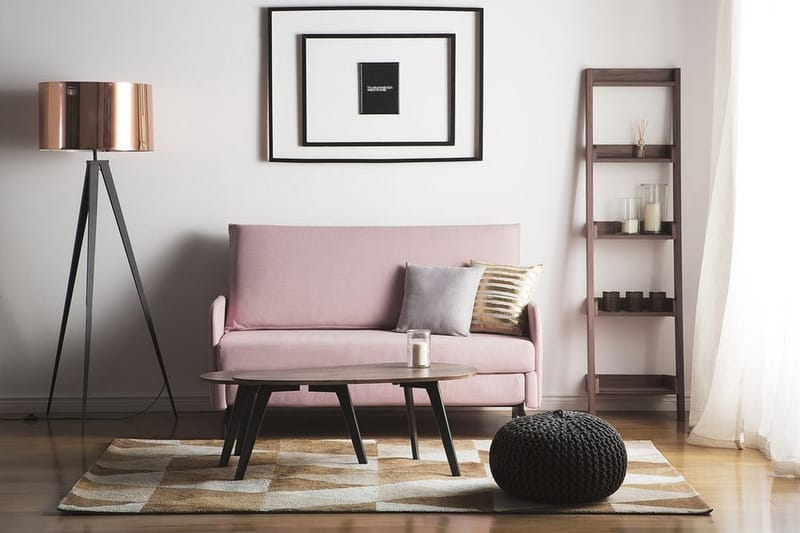 Belfast 2-sits Framåtbäddad Rektangulär Bäddsoffa 140x197 cm i Tyg - Rosa - Möbler - Soffa - Bäddsoffa