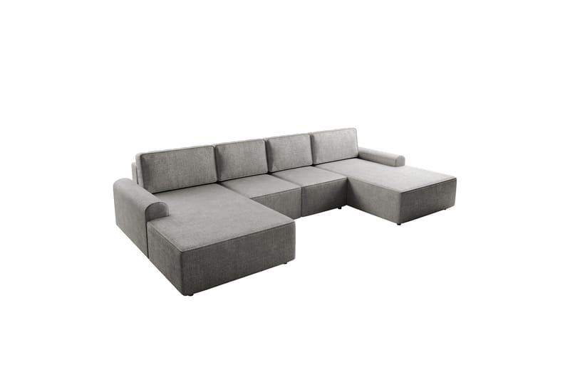 Bella Bäddsoffa Dubbeldivan 4-sits i Plysch - Grå - Möbler - Soffa - Bäddsoffa