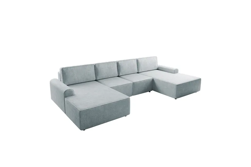 Bella Bäddsoffa Dubbeldivan 4-sits i Plysch - Grå - Möbler - Soffa - Bäddsoffa