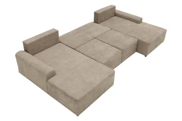 Bella Bäddsoffa Dubbeldivan 4-sits i Plysch - Grå - Möbler - Soffa - Bäddsoffa