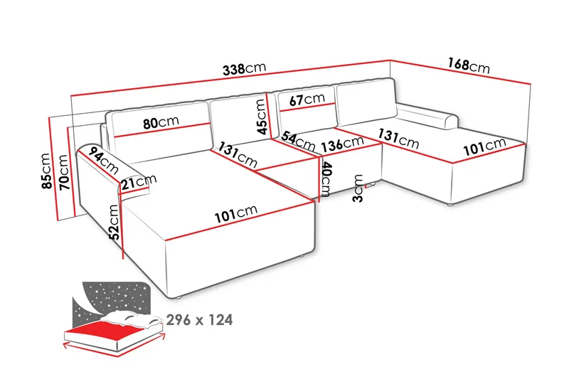 Bella Bäddsoffa Dubbeldivan 4-sits i Plysch - Beige - Möbler - Soffa - Bäddsoffa