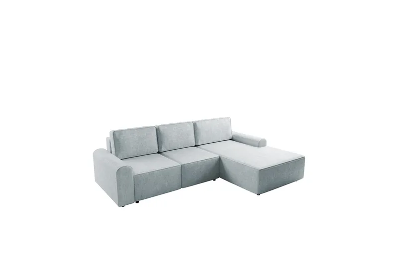 Bella Bäddsoffa med Divan 3-sits i Plysch - Grå - Möbler - Soffa - Bäddsoffa