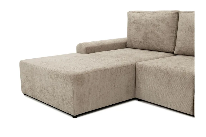 Bella Bäddsoffa med Divan 3-sits i Plysch - Beige - Möbler - Soffa - Bäddsoffa