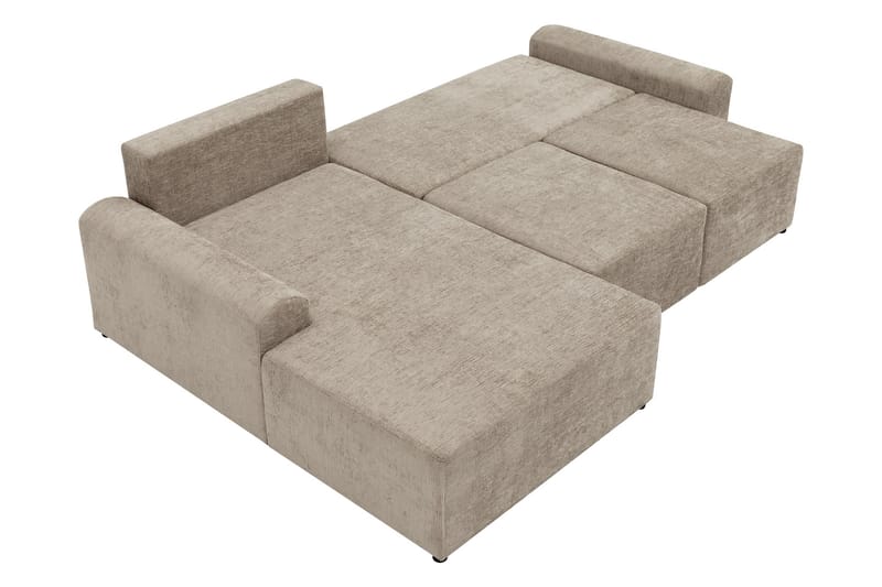 Bella Bäddsoffa med Divan 3-sits i Plysch - Grå - Möbler - Soffa - Bäddsoffa