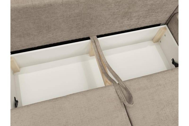 Bella Bäddsoffa med Divan 3-sits i Plysch - Beige - Möbler - Soffa - Bäddsoffa