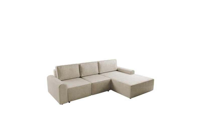 Bella Bäddsoffa med Divan 3-sits i Plysch - Beige - Möbler - Soffa - Bäddsoffa