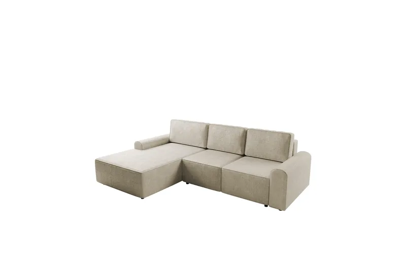 Bella Bäddsoffa med Divan 3-sits i Plysch - Beige - Möbler - Soffa - Bäddsoffa