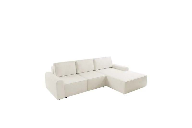 Bella Bäddsoffa med Divan 3-sits i Plysch - Beige - Möbler - Soffa - Bäddsoffa