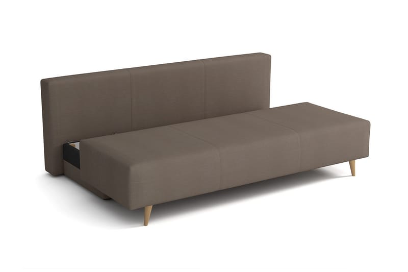 Bella Längsbäddad Bäddsoffa 142x200 cm med Förvaring i Tyg - Grå - Möbler - Soffa - Bäddsoffa