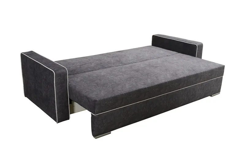 Beno 3-sits Längsbäddad Bäddsoffa 143x200 cm med Förvaring i Tyg - Brun - Möbler - Soffa - Bäddsoffa