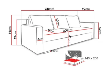 Beno Bäddsoffa - Beige/Grå - Möbler - Soffa - Bäddsoffa