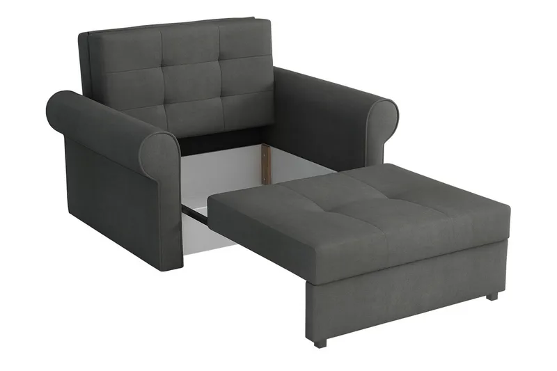 Bensbyn 1-sits Bäddsoffa med Rullarmstöd och Förvaring i Tyg - Grön - Möbler - Soffa - Bäddsoffa