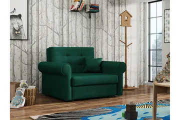 Bensbyn 1-sits Bäddsoffa med Rullarmstöd och Förvaring i Tyg - Grön - Möbler - Soffa - Bäddsoffa