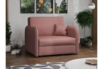 Bensbyn 1-sits Utdragbar Bäddsoffa med Förvaring i Tyg - Rosa - Möbler - Soffa - Bäddsoffa