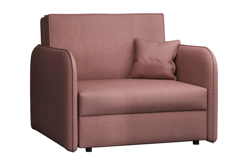 Bensbyn 1-sits Utdragbar Bäddsoffa med Förvaring i Tyg, Rosa