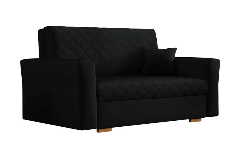 Bensbyn 2-sits Bäddsoffa 115x196 cm Bäddbar Rutmönster i Tyg, Svart
