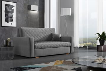 Bensbyn 2-sits Bäddsoffa 132x196 cm Bäddbar Diamantquiltad i Tyg - Grå - Möbler - Soffa - Bäddsoffa