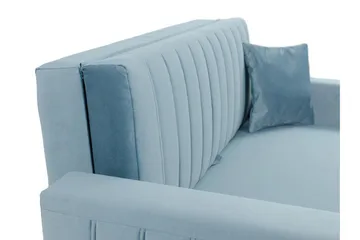 Bensbyn 2-sits Bäddsoffa med Förvaring och Vertikala Sömmar i Sammet - Grå - Möbler - Soffa - Bäddsoffa
