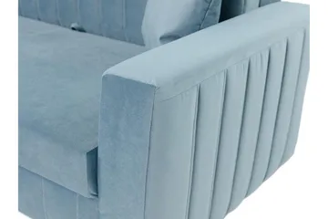 Bensbyn 2-sits Bäddsoffa med Förvaring och Vertikala Sömmar i Sammet - Rosa - Möbler - Soffa - Bäddsoffa