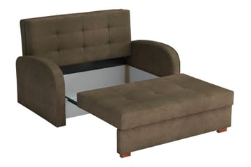 Bensbyn 2-sits Längsbäddad Bäddsoffa 112x196 cm med Förvaring i Tyg - Brun - Möbler - Soffa - Bäddsoffa