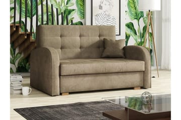 Bensbyn 2-sits Längsbäddad Bäddsoffa 112x196 cm med Förvaring i Tyg - Brun - Möbler - Soffa - Bäddsoffa