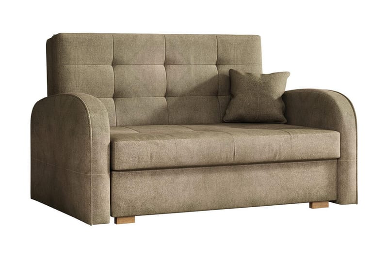 Bensbyn 2-sits Längsbäddad Bäddsoffa 112x196 cm med Förvaring i Tyg, Brun