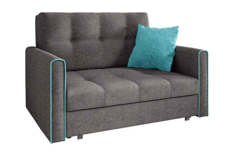 Bensbyn 2-sits Längsbäddad Bäddsoffa 112x196 cm med Förvaring i Tyg - Grå - Möbler - Soffa - Bäddsoffa