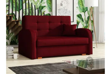 Bensbyn 2-sits Längsbäddad Bäddsoffa 112x196 cm med Förvaring i Tyg - Röd - Möbler - Soffa - Bäddsoffa