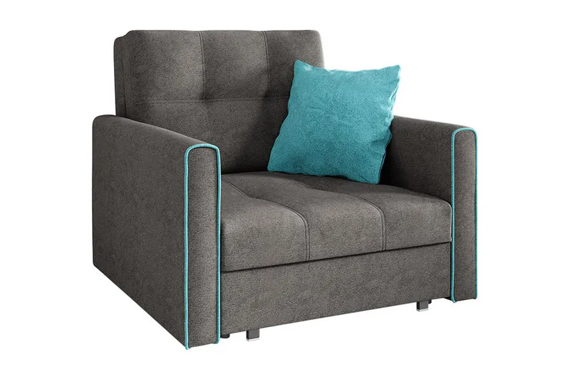 Bensbyn 2-sits Längsbäddad Bäddsoffa 80x196 cm med Förvaring i Tyg, Grå