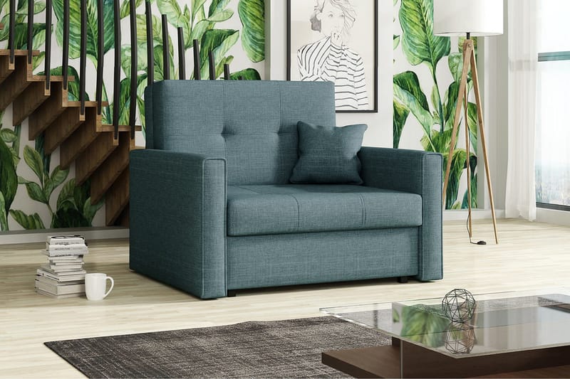 Bensbyn 2-sits Längsbäddad Bäddsoffa 80x196 cm med Förvaring i Tyg - Grön - Möbler - Soffa - Bäddsoffa