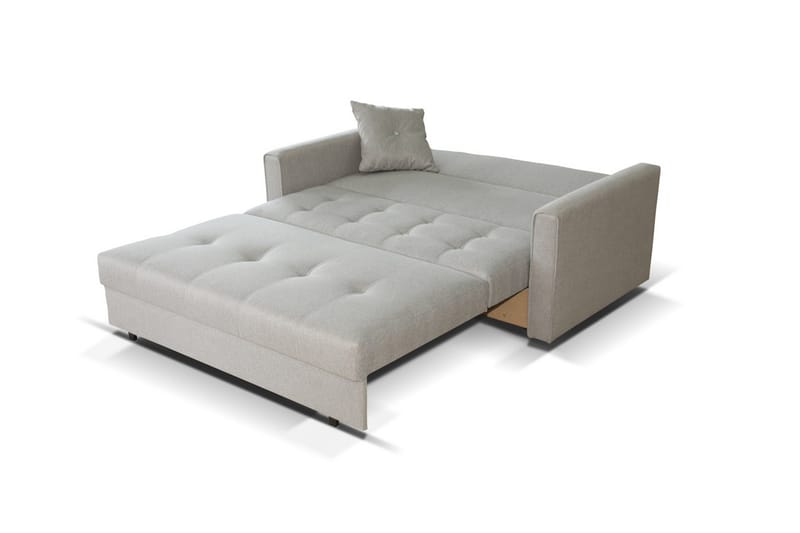 Bensbyn 2-sits Rektangulär Bäddsoffa 132x196 cm med Förvaring i Tyg - Grå - Möbler - Soffa - Bäddsoffa