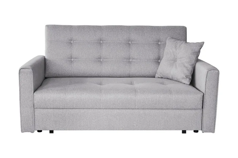 Bensbyn 2-sits Rektangulär Bäddsoffa 132x196 cm med Förvaring i Tyg, Grå