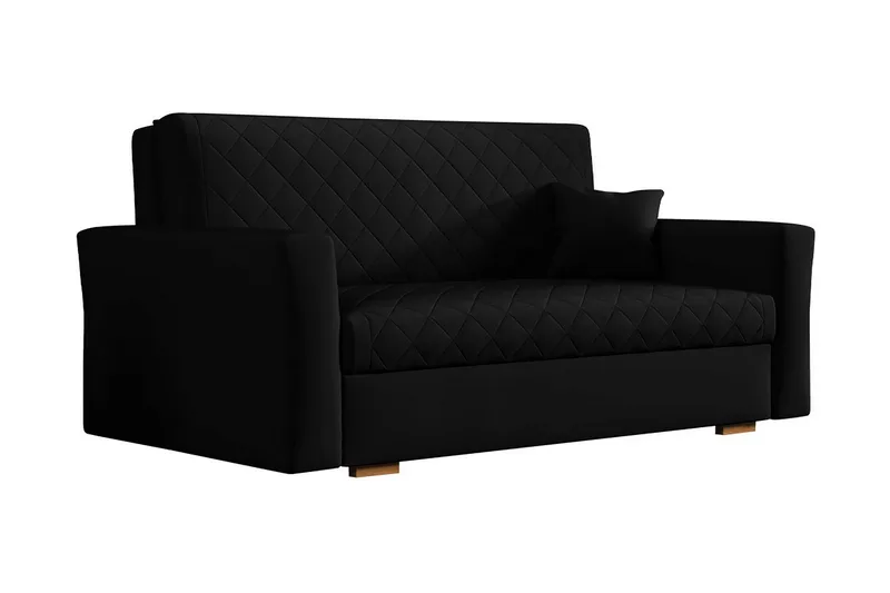 Bensbyn 3-sits Bäddsoffa 132x196 cm Bäddbar Rutmönstrad i Tyg, Svart
