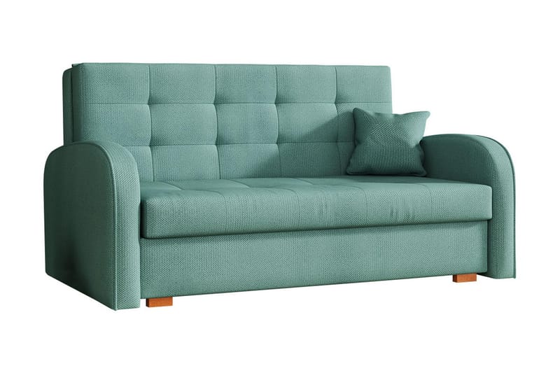 Bensbyn Bäddsoffa 153x98x85 cm - Turkos - Bäddsoffa - Bäddsoffa 2 sits - Sammetssoffa