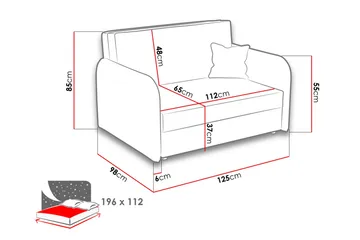 Bensbyn Bäddsoffa - Grå - Möbler - Soffa - Bäddsoffa - Bäddsoffa 2 sits
